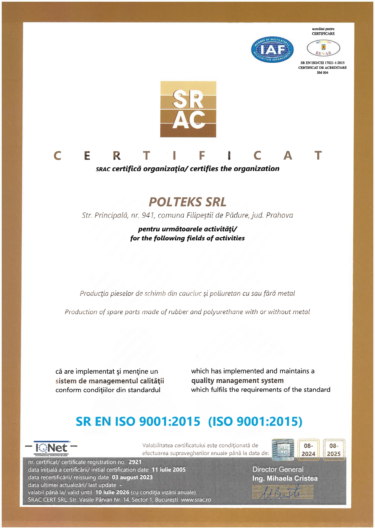 Certificarile noastre